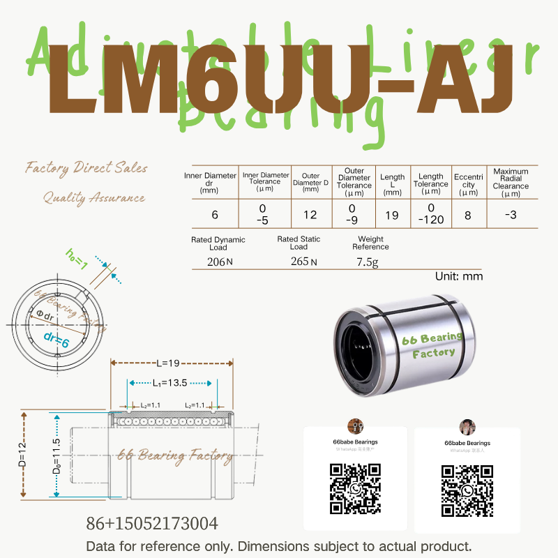 LM AJ SERIES series bearing illustration from 66 Bearing Factory