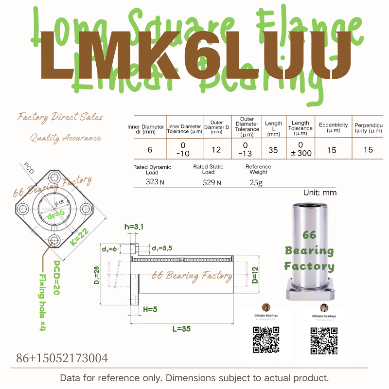 LMK-LUU Series Long Flange Linear Bearings
