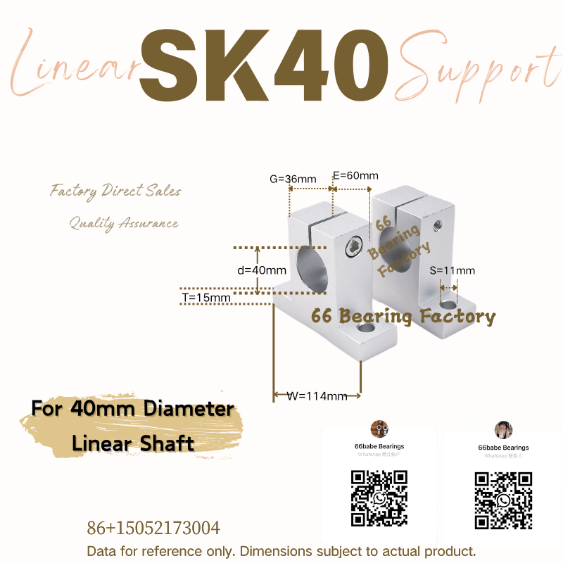 SK40 linear shaft support for 40 mm shaft