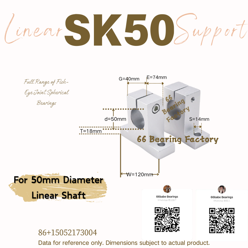 SK50 linear shaft support for 50 mm shaft