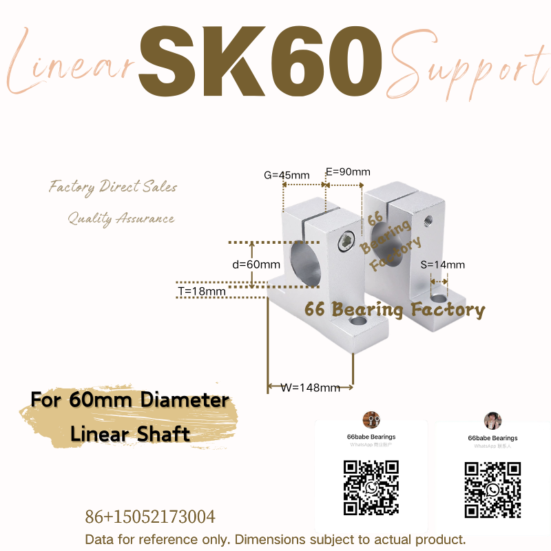 SK60 linear shaft support for 60 mm shaft