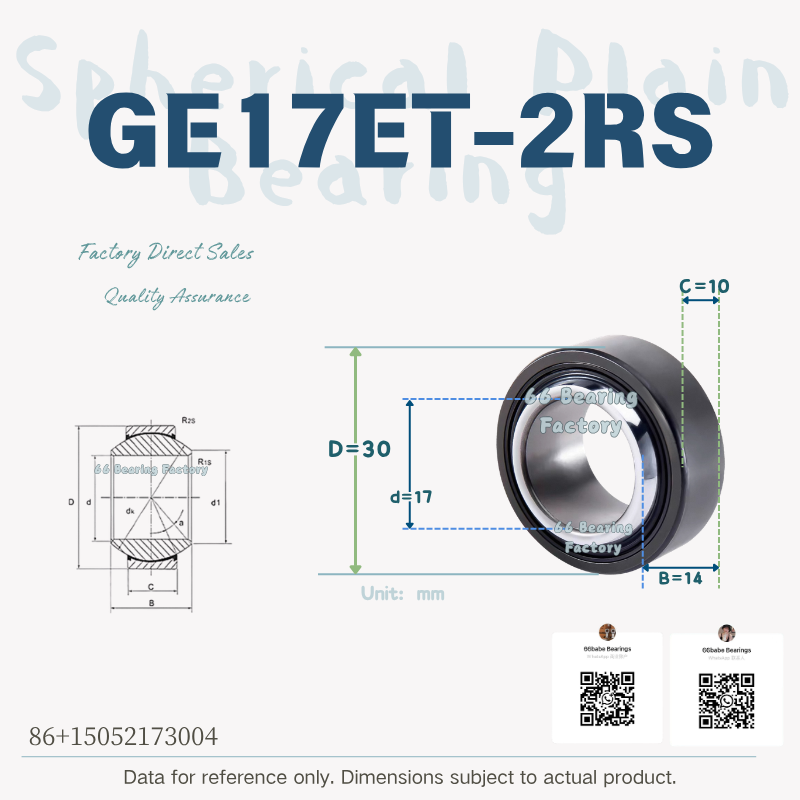 GE17ET-2RS - Bore Diameter: 17 mm Maintenance-Free Sealed Spherical Plain Bearing