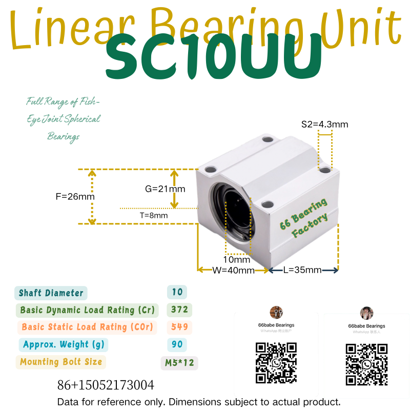 SC10UU linear bearing unit for 10 mm shaft