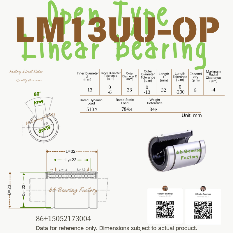 LM12UU-OP open type linear bearing, 12 × 21 × 30 mm