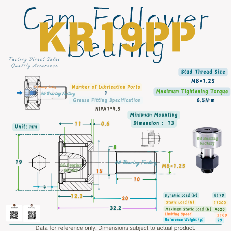 KR19PP sealed cam follower bearing