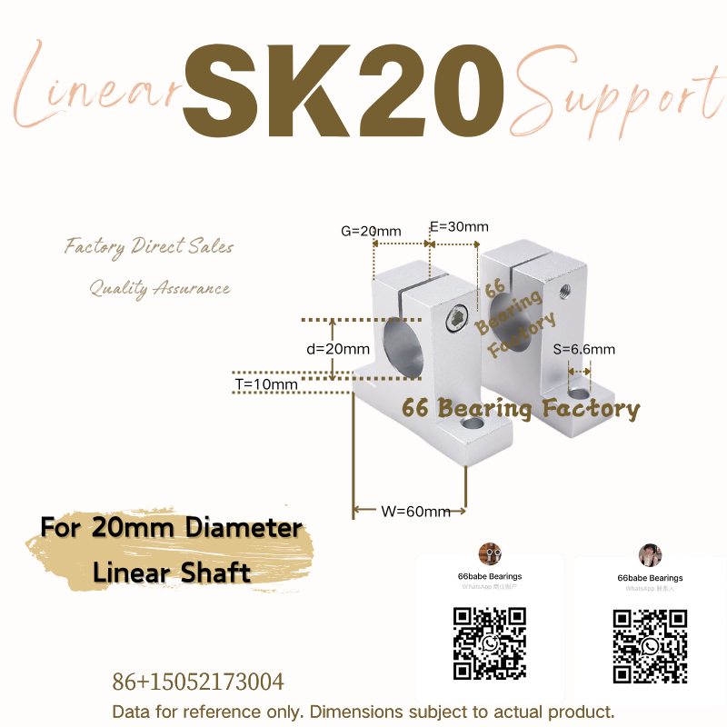 SK20 linear shaft support for 20 mm shaft