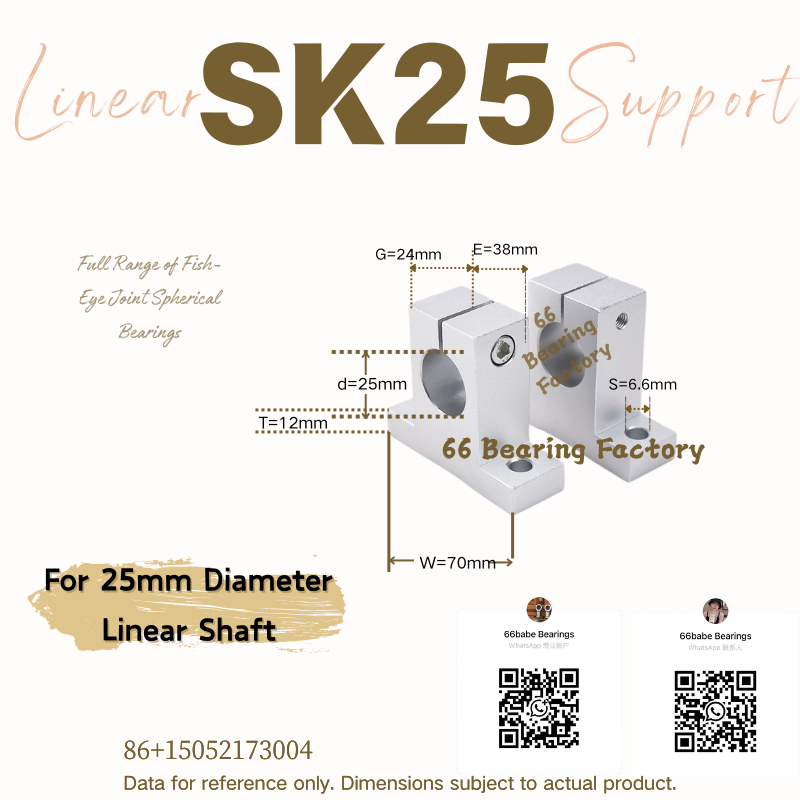 SK25 linear shaft support for 25 mm shaft