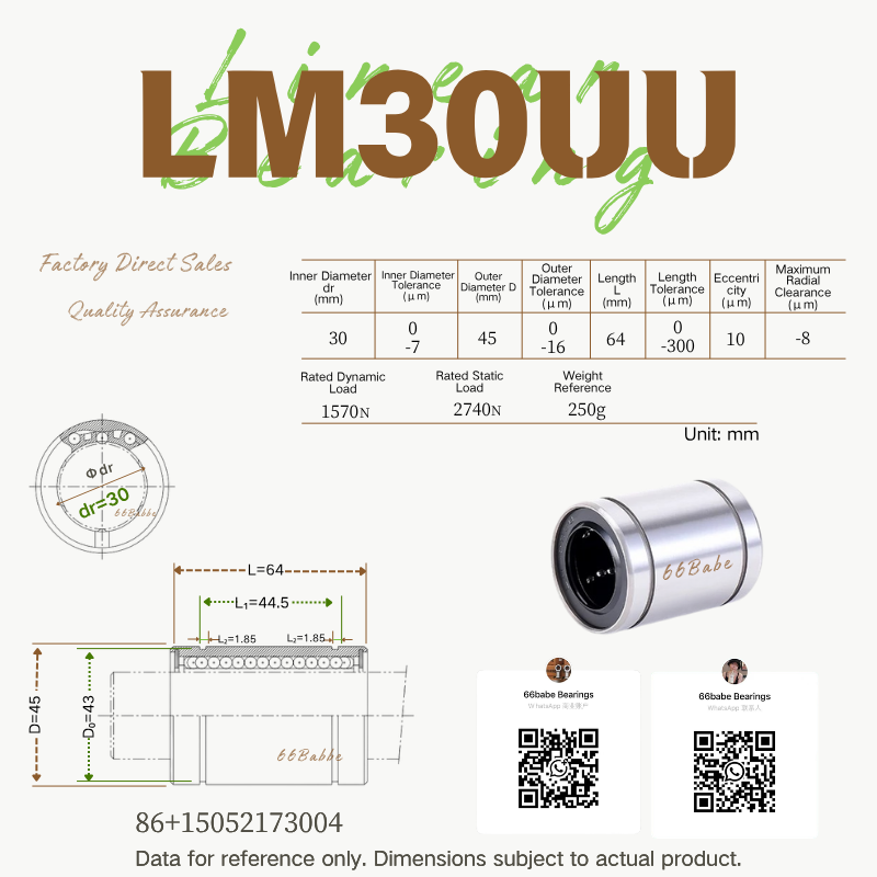 LM30UU standard linear bearing