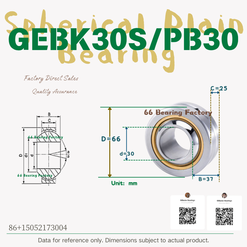 GEBK30S / PB30 spherical plain bearing, 30 mm bore
